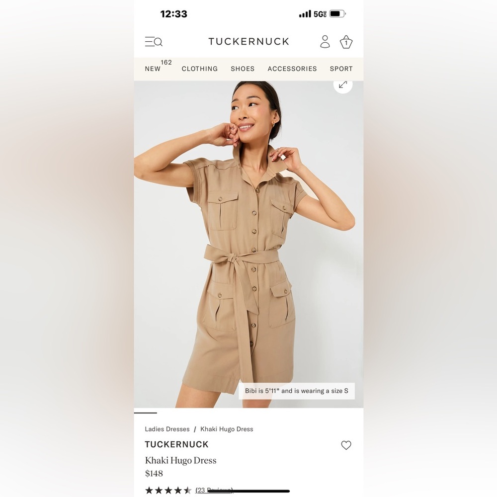 Tuckernuck Khaki Hugo Mini Shirt Dress - Tan